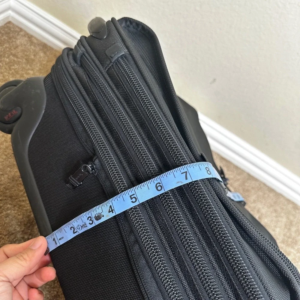 TUMI Alpha Black Ballistic Nylon Office Expandable Carry-On Roller Bag 26126DH